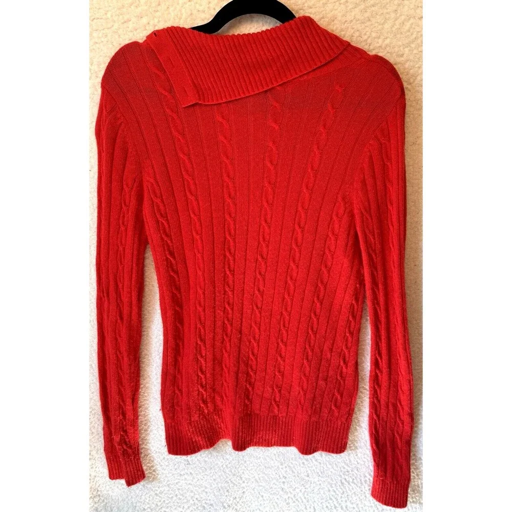 Tommy Hilfiger M Red‎ Cable Knit Viscose Blend Sweater - Picture 4 of 10